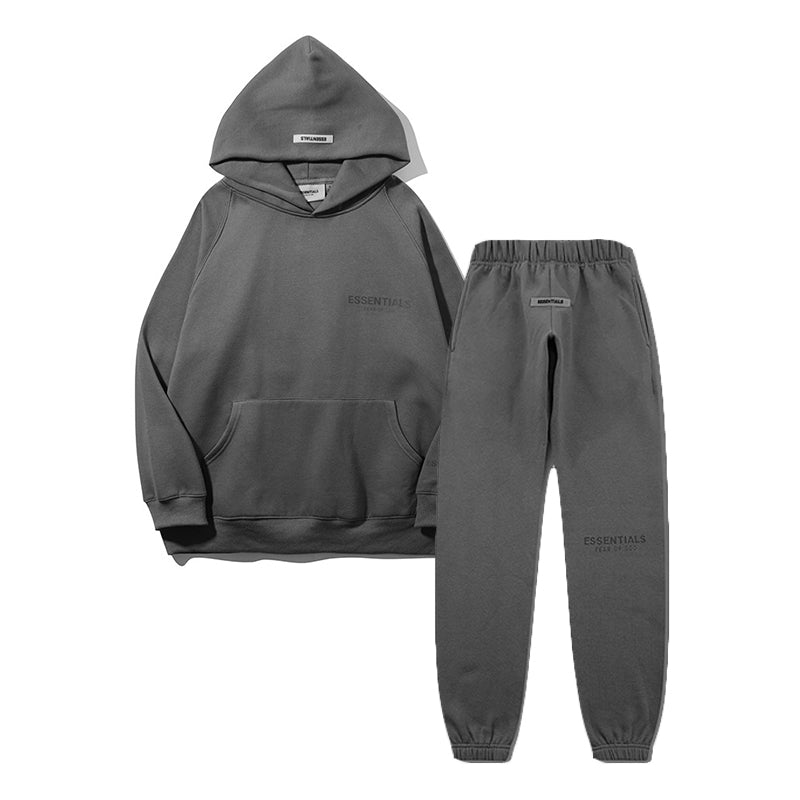 FW21 Reflective Font Hoodie/Pants /Set-Dark Grey