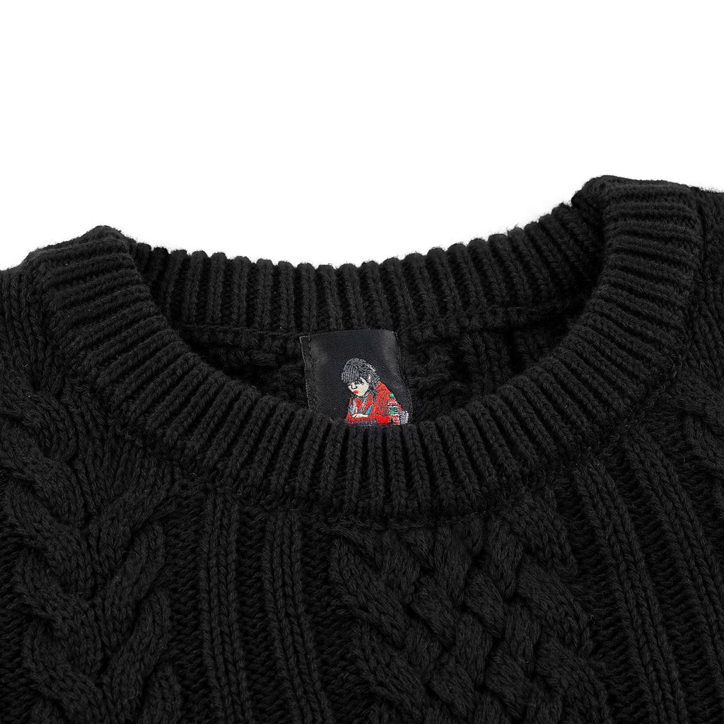"Jazz" cable knit black