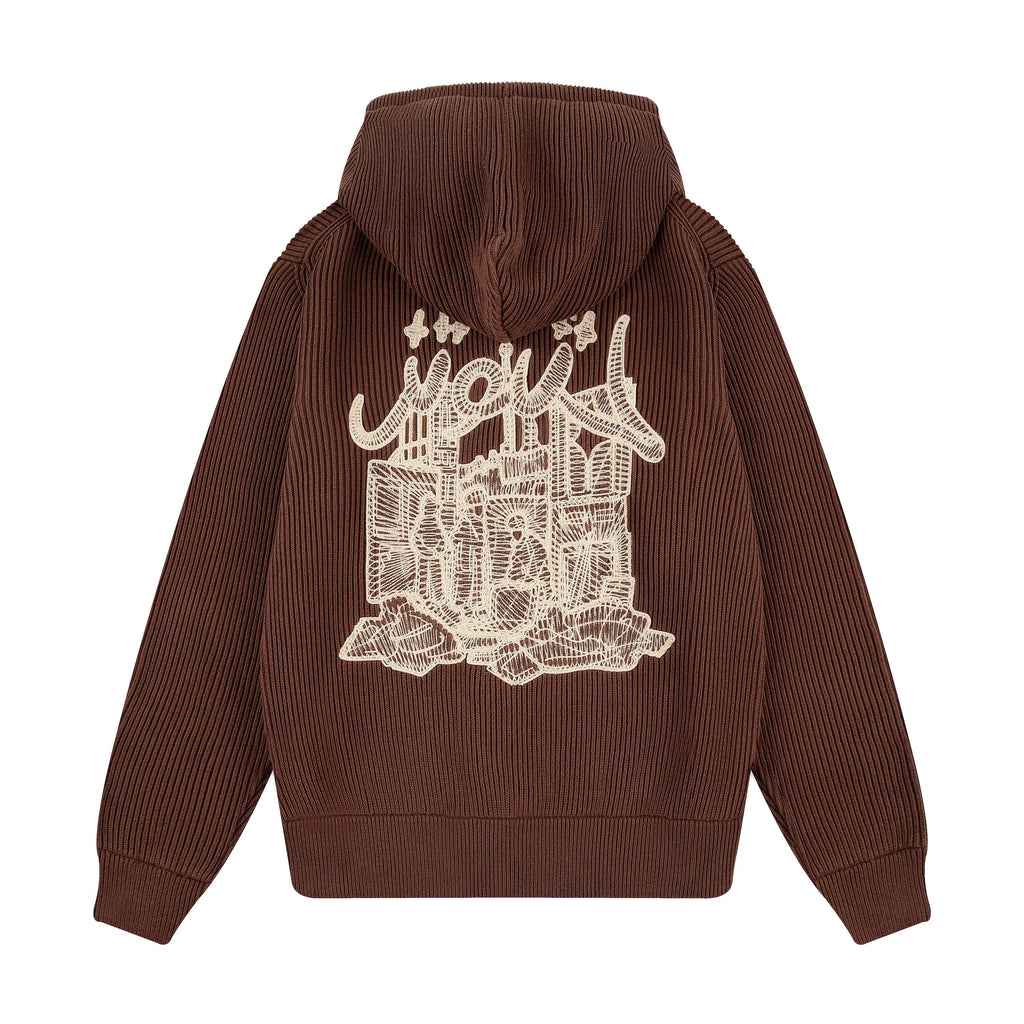 "yasmin v3" Zip Up knit brown