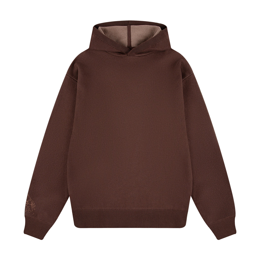"awakening" knit Hoodie brown