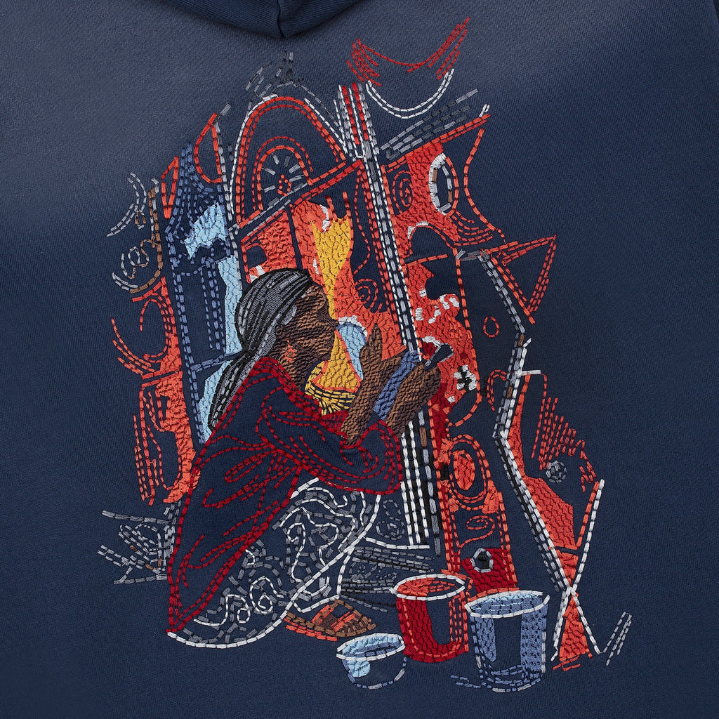 "mosaic" Zip Up Navy