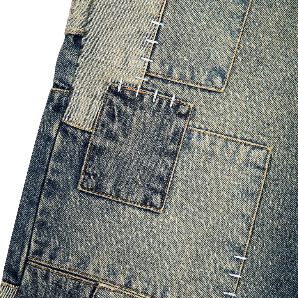 "sashiko v2" patchwork denim blue