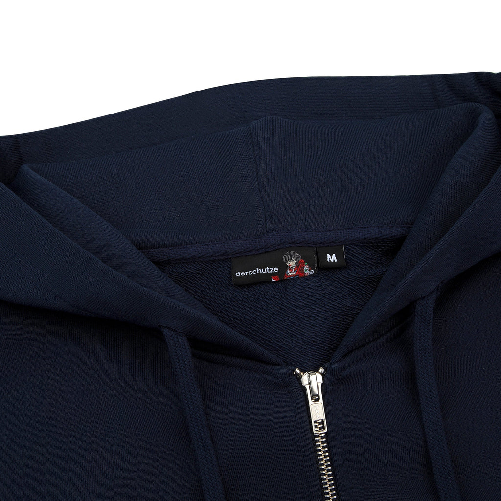 "sashiko" Zip Up navy