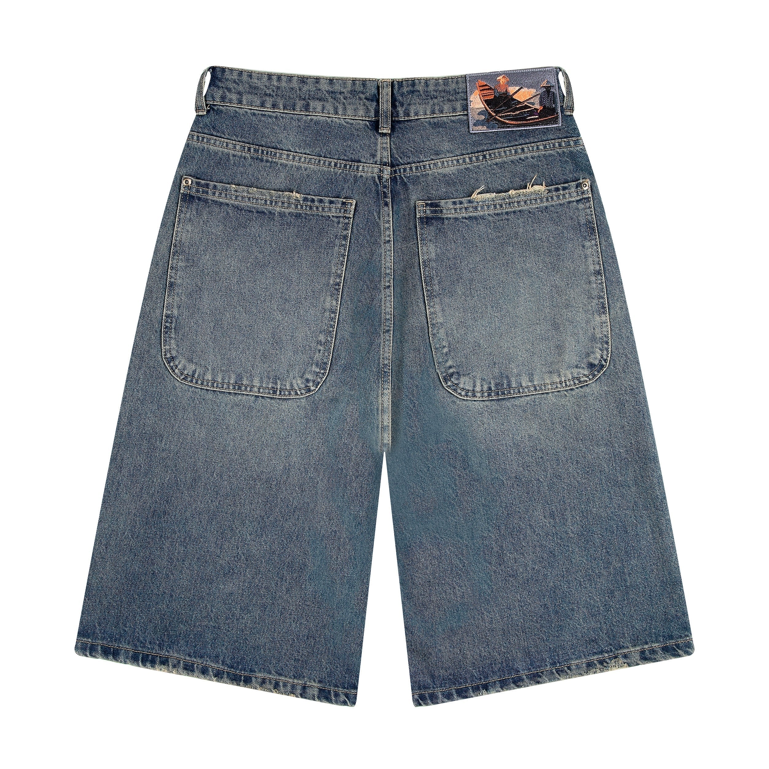 "lotus" Jorts indigo