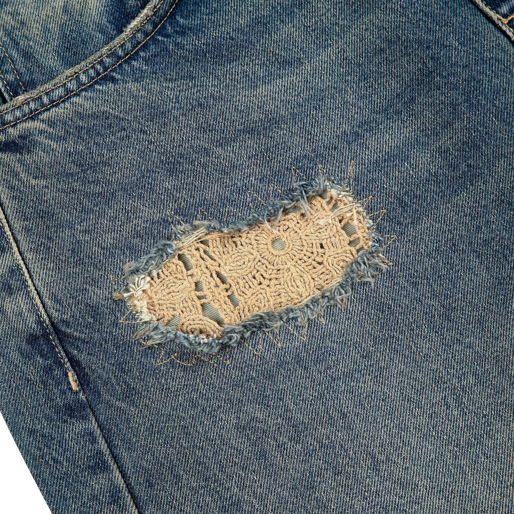 "lotus" Jorts indigo