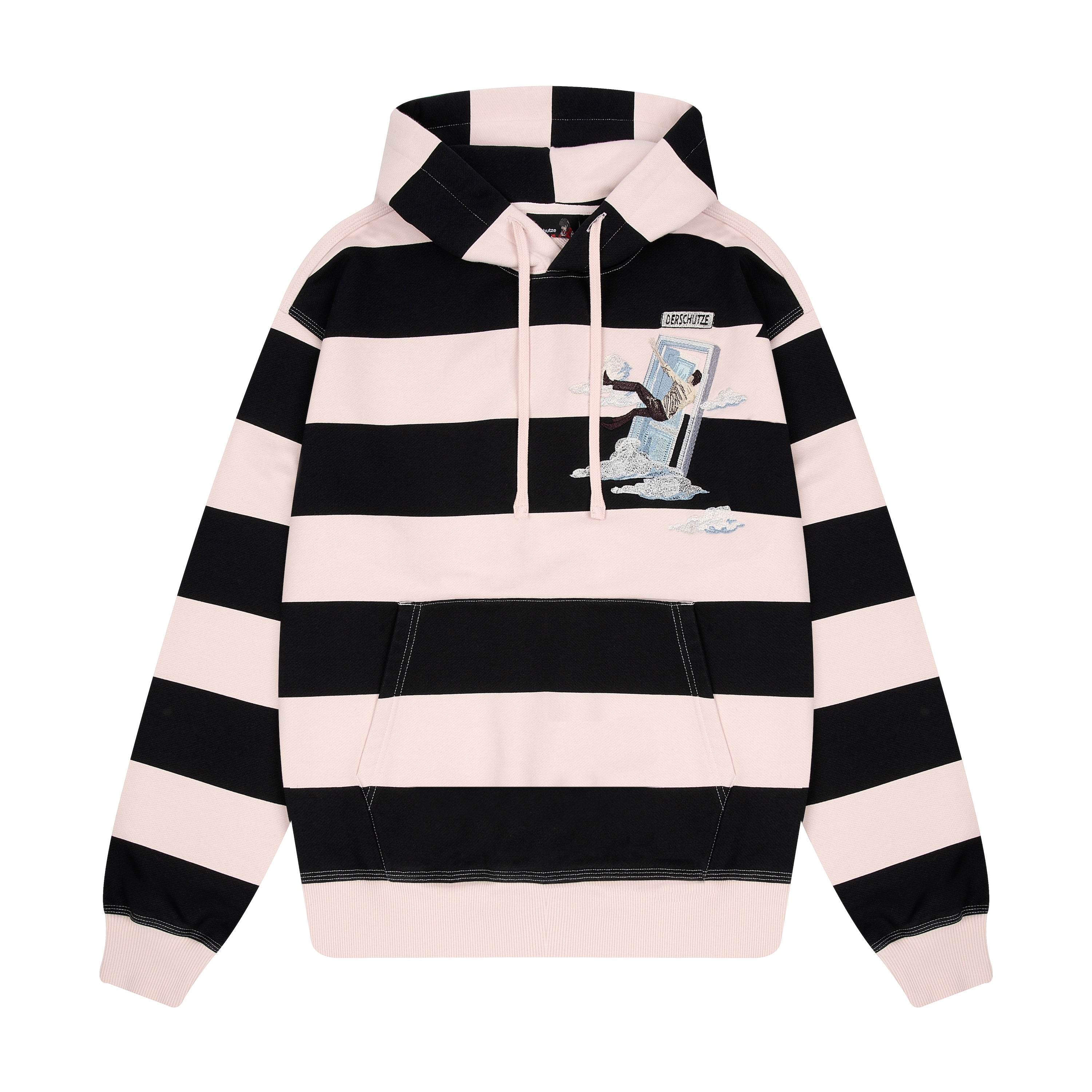 "on air" pink-purple striped Hoodie