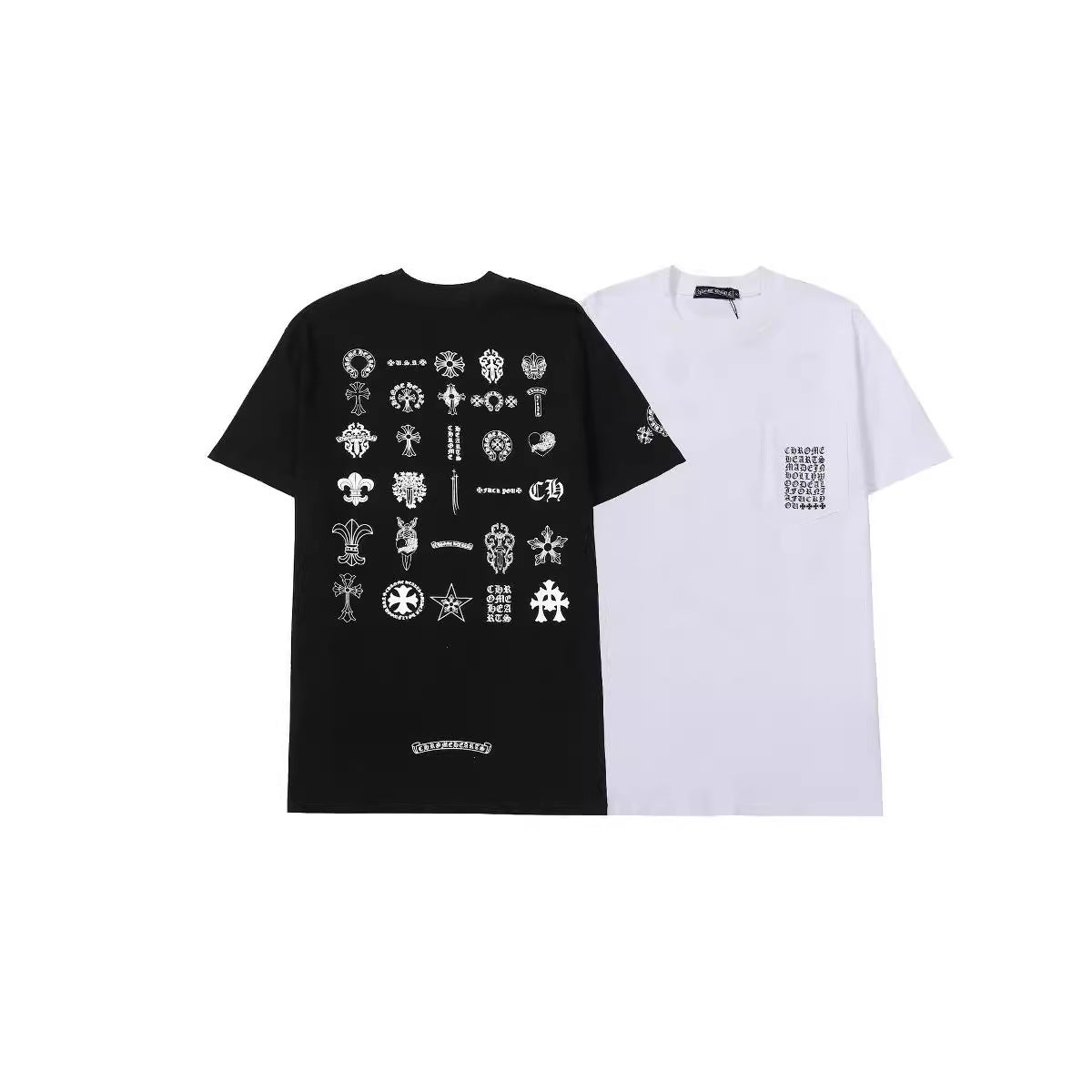 CHH Chrome Heart T Shirts T-Shirts Trendy logo print crew neck short sleeves